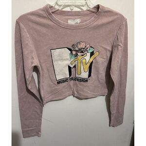 New w/ Tags Pink Mtv Music Television Crop Cropped Top 📺 Size‎ Large